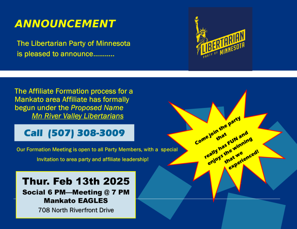 MN River Valley Libertarians Affiliate Formation Meeting